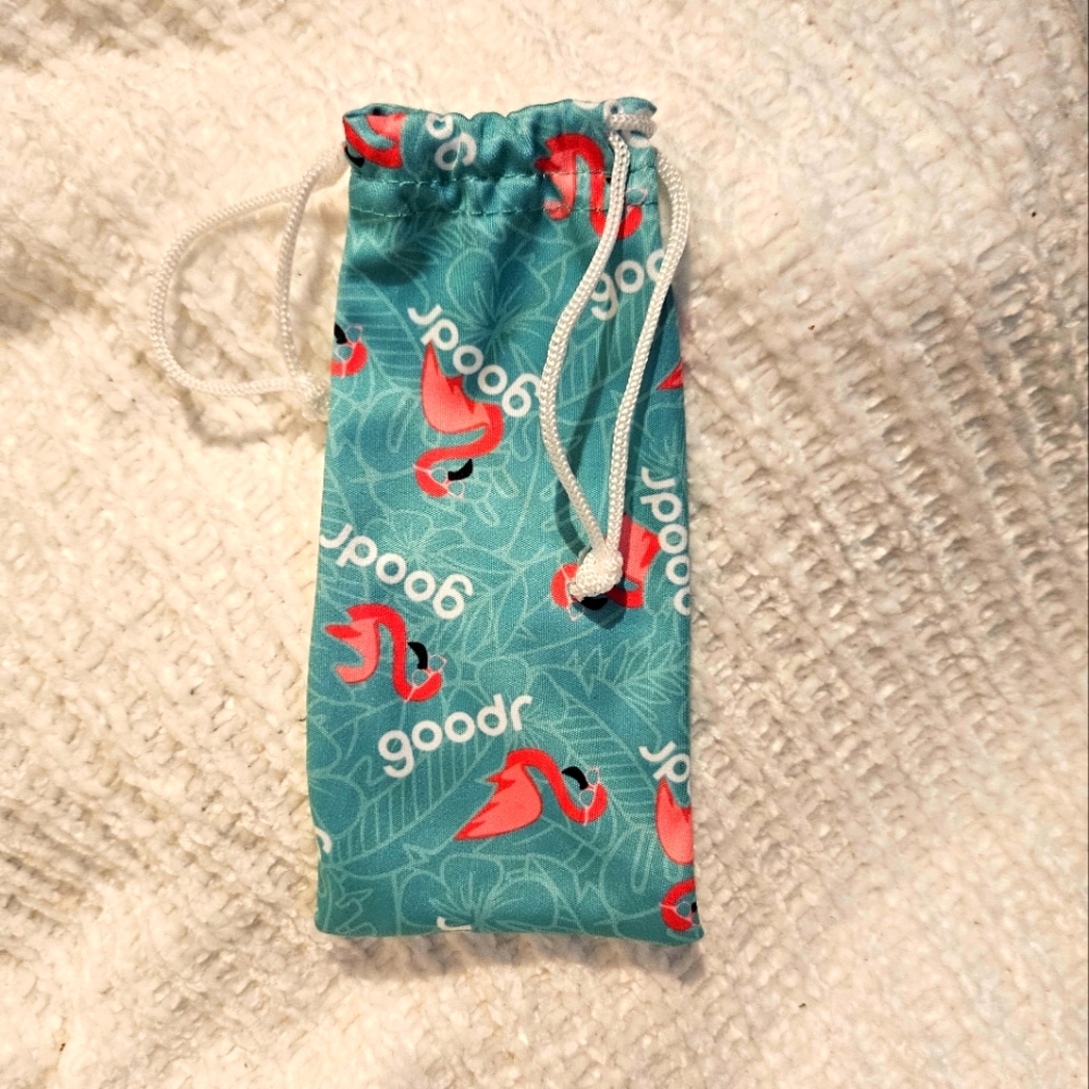 Goodr SUNGLASSES CLEANING CLOTH POUCH CASE Flamino Print NWOT